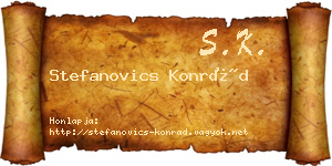 Stefanovics Konrád névjegykártya